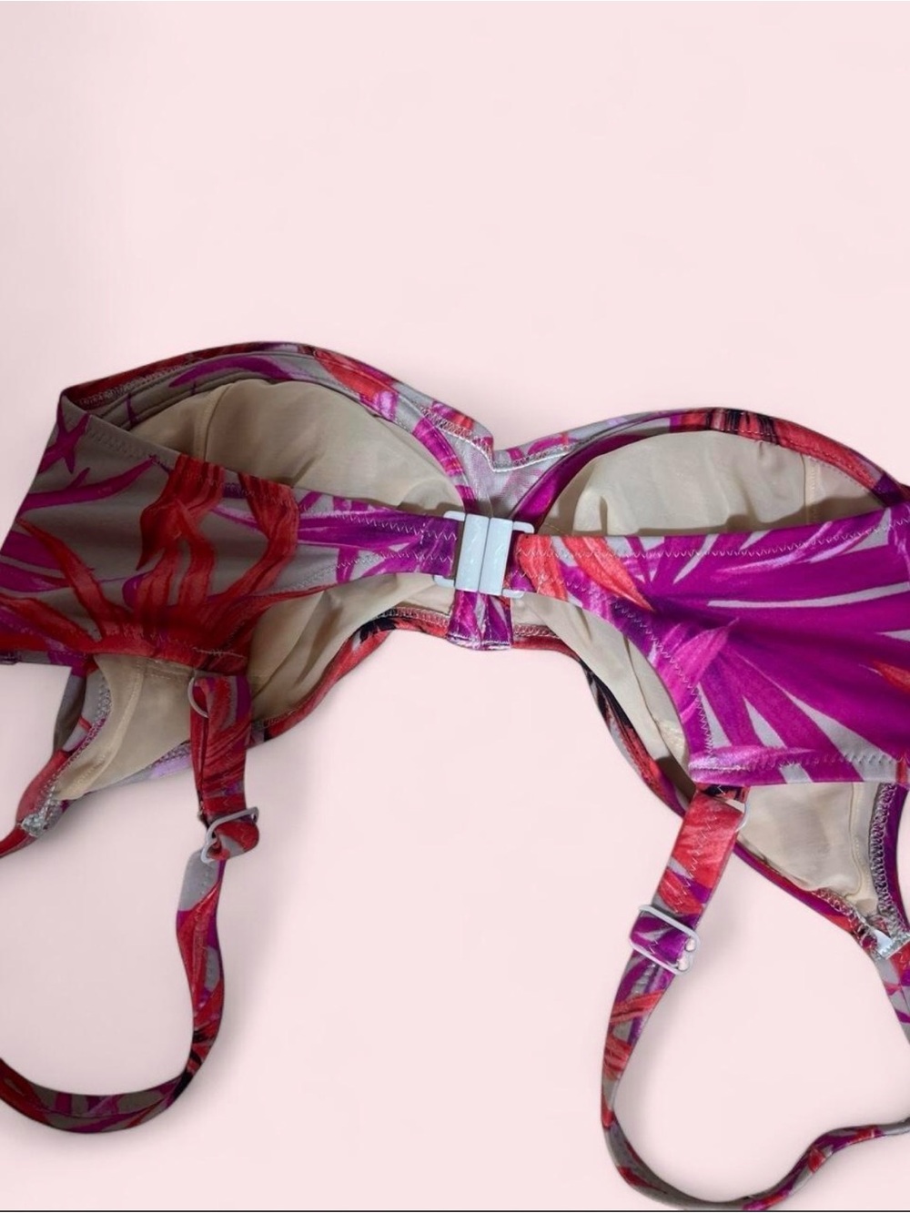 Floral D+ underwire curve holding orange and pink bikini set Meduim 2pc vactaion - Picture 3 of 9